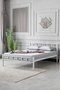 Hanah Home Cama Doble K90 Metal Blanco 120x200 cm